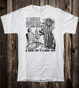 Hot Rod Tee T Shirt Vtg Art Ed Big Daddy Roth Studios Good Cop is a Dead Cop - Picture 1 of 7