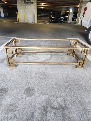 RARE 1970'S  MASTERCRAFT  GREEK KEY BRASS COFFEE TABLE  NO GLASS Cover