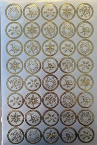 40 Silver Gold Foiled Christmas Card Seals Craft Stickers - Picture 1 of 1