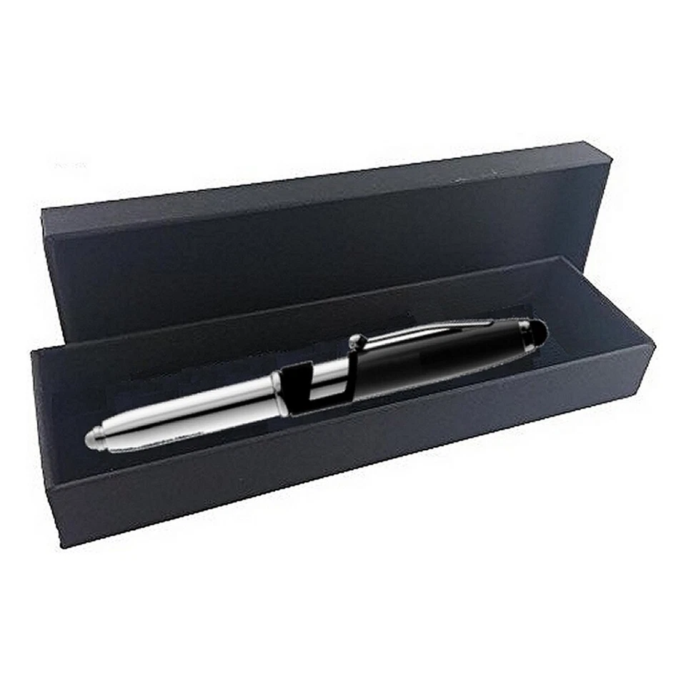 Bolígrafo de regalo de lujo 4 en 1 + linterna LED + lápiz óptico + soporte para tableta celular Foto 1 de 4
