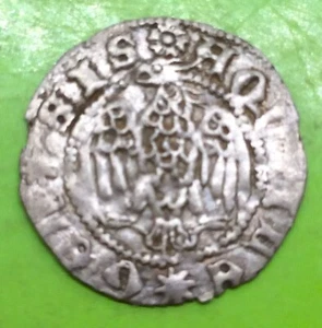 Aquileia Denaro 1402- 1411 Italy Antonio II Panciera Eagle/ Shield silver - Picture 1 of 8