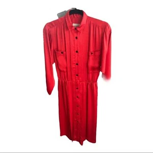 Vestido sedoso vintage rojo lunares Liz Claiborne - Imagen 1 de 7