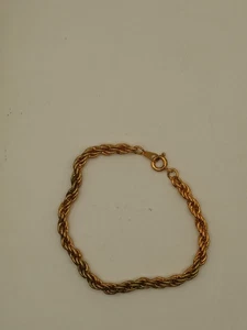 Vintage Gold Filled Graduated Twisted Chain Bracelet - Bild 1 von 2