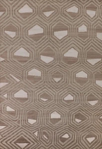 Modern Oriental Area Rug 9x12 Handmade Wool Geometric Pattern for Living Room - Picture 1 of 19