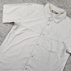 The North Face Men’s Large Gray Casual Short-Sleeve Button-Up Hiking Shirt - Picture 1 of 11