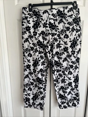Cato 14 Black And White Capris Pull On Rayon nylon spndx - Image 1 of 4