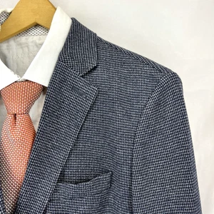 Nordstrom Rack Blazer Sport Mantel Herren 40R blau grau Hahnentrittbesatz Passform Stretch - Bild 1 von 17
