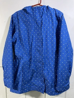 L.L. Chaqueta Bean Para Mujer L Reg Azul L Lunares Cremallera Completa Con Capucha H2OFF Abrigo de Lluvia Foto 1 de 4