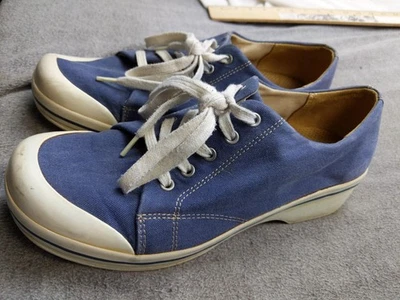 Dansko Vegan Shoes Womens Size 41 Blue Canvas Lace Up Slip Resistant Comfort - Image 1 of 4