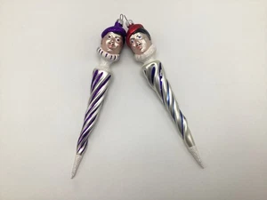 Vintage Patricia Breen French Twist Glass Ornaments Pearl Purple Glitter Blue - Picture 1 of 9