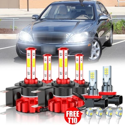 For Mercedes-Benz S430 2003-2006 LED Headlight High Low Beam Fog Light Combo Kit - Image 1 of 4