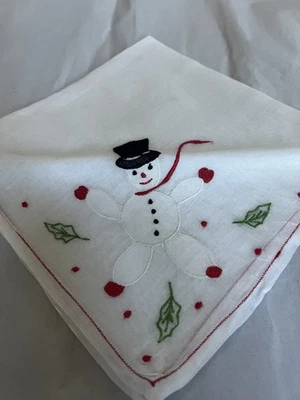 Muñeco de nieve vintage con apliques de Navidad en muy buena condición Foto 1 de 2