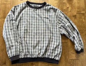 PING Pullover Lined Plaid Golf Windbreaker Pockets Logo Size XXL Black Beige - Picture 1 of 10