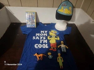 The Simpsons Bundle Lot - Simpsons Figure, Shirt, VHS And Hat ( Baseball Cap) - Picture 1 of 16
