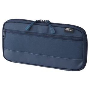 LIHIT LAB Japan Pen Pencil Actact Travel Case Pouch 220mm A7686-11 Navy - Picture 1 of 2