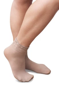 Albers Wide Ankle Stretch 40 Denier Extra Soft Top Pop Sock Anklets 5 Pack - Picture 1 of 11