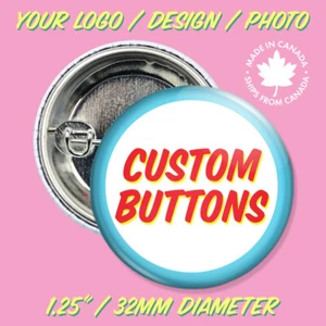 100 x 1.25" BOTONES PINBACK PERSONALIZADOS Pin Insignia Personalizada Promocional Personalizada - Imagen 1 de 2