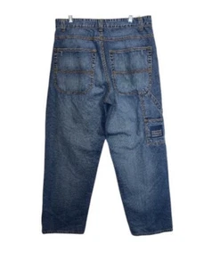 Vintage Y2K Marithe Francois Girbaud Blue Jeans Cargo Carpenter Size 36 X 32 - Picture 1 of 12