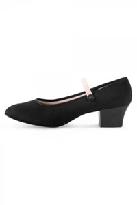 BLOCH Tempo Cuban Heel Canvas RAD Character Dance Shoes Suede Sole Black S0325 - Picture 1 of 1