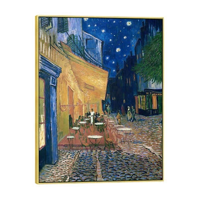 Large Framed Canvas Print Cafe Terrace by Van Gogh Painting Wall Art Home Decor - Image 1 of 4