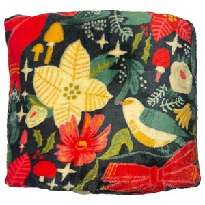 The Big One Plush Colorful Throw Blanket Oversized Christmas Floral, 5 ft x 6 ft - Picture 1 of 3