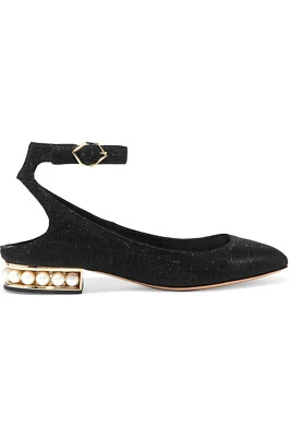 Sapatilhas de balé metálicas enfeitadas Nicholas Kirkwood Lola novas na caixa (EUA 7/Euro 37,5) - Imagem 1 de 4