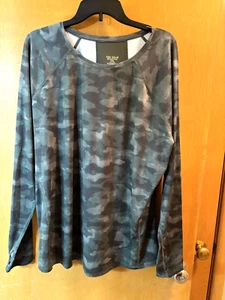 Women’s XXL Workout Tek Gear Green Camo Long Sleeve Crew Neck Shirt Pre Owned - Picture 1 of 5