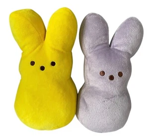Easter Peeps Set 2 Plüschhasen 9 Zoll Just Born helllila 2013 & gelb 2014 - Bild 1 von 8