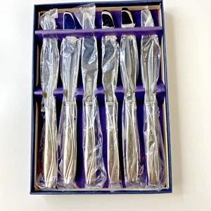 MCM Stainless Steak Knife Set Boxed Made in Japan Starburst 6 Knives HTF EUC - Picture 1 of 8