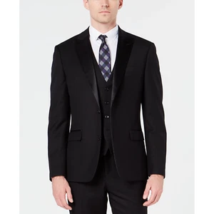 RYAN SEACREST DISTINCTION Black Slim-Fit Stretch Regular Tuxedo Jacket SZ 40 - Picture 1 of 9