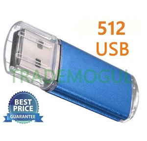 Sleek BLUE 512GB BRAND NEW USB 2.0 Thumb Pen Flash Drive - Picture 1 of 5