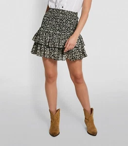 Isabel Marant Étoile Naomi Falda Mini Con Volantes De Flores Impresa M 36 - Imagen 1 de 16