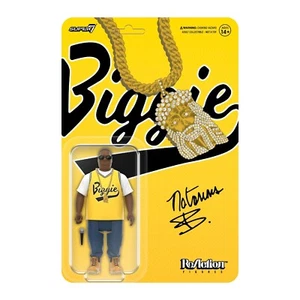 Notorious BIG Yellow Jersey ReAction Figure Retro MOC Super7 Hip Hop Rap - Foto 1 di 10