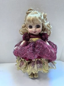 Marie Osmond Adora Belle 12” Doll Burgundy Gold Fancy Dress Blonde Hair#685/1500 - Picture 1 of 9