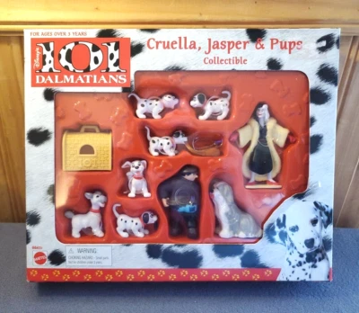 Disney 101 Dálmatas Cruella, Jaspe y Cachorros Figura de Acción Conjunto Coleccionable Foto 1 de 4