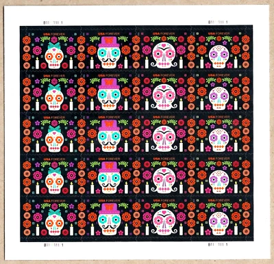 DAY OF THE DEAD HOLLOWEEN SPIRITS US SCOTT 5640-5643 VF NIP FOREVER STAMP SHEET - Image 1 of 2