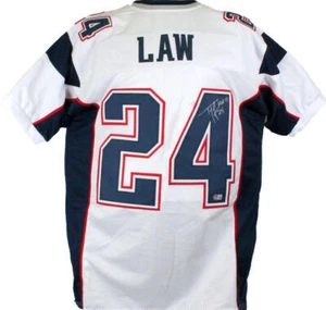 Ty Law Autographed White Pro Style Jersey w/HOF-Beckett W Hologram *Silver - Picture 1 of 10