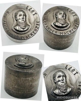 Hon Alexander Mackenzie Primer Ministro Canadiense 1873 Buje de Acero Die Master Foto 1 de 4