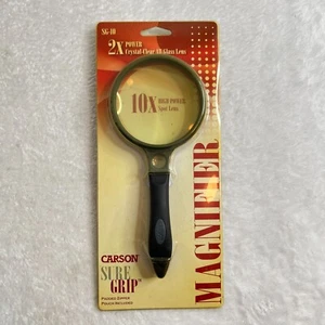 NEW Carson 1998 SureGrip Soft Grip 4" Round Magnifying Glass SG-10 w/ Case - Picture 1 of 9