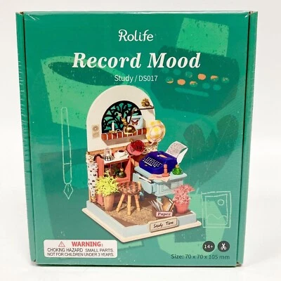 “Record Mood” Study DS017 DIY Dollhouse Rolife 3D Wooden Puzzle Model Kit New  - Image 1 of 4