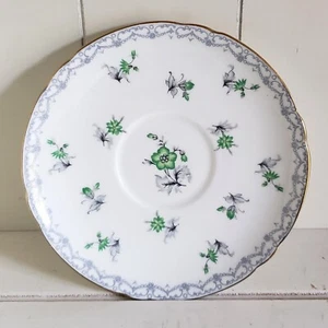 RARE Shelley Charm Green Saucer Only Lovely Vintage Fine Bone China Gold Trim - Picture 1 of 3