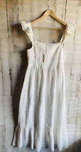 NWT Z Supply Analise White Midi Maxi Dress L Smocked Cotton Gauze - Picture 1 of 12