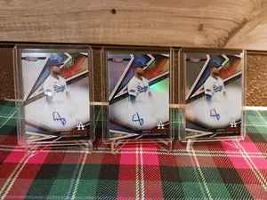 2022 Bowmans Best Eddys Leonard 3 Auto Lot Dodgers Tigers - Picture 1 of 5
