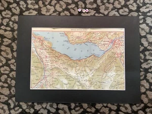 Antique map SWITZERLAND lithograph Cartography , SPIEZ INTERLAKEN c1912 Rare - Picture 1 of 3