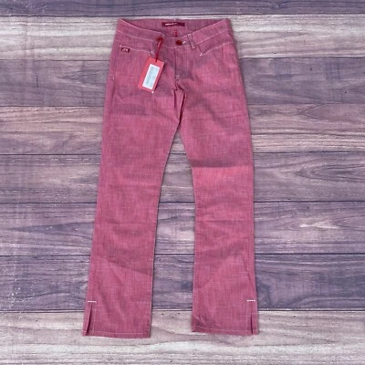 Miss Sixty Low Dolly Trousers Flare Jeans 26 Pink Italy Designer Pants Y2K J542 - Image 1 of 4