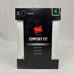 Pack de 3 camisetas Hanes Premium Comfort Fit blancas cuello redondo - XL NUEVAS para hombre - Imagen 1 de 11