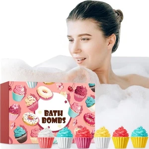 6Pcs Bath Bombs for Women, Bath Bombs Gift Set, Gently Cleans Skin, Nourishing, - Picture 1 of 7