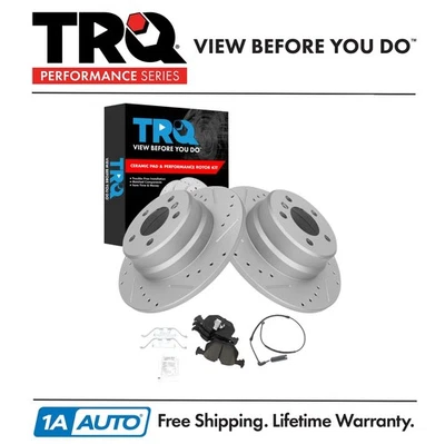 TRQ Performance Rear Brake Pad & Rotor Kit Fits 2000-2006 BMW X5 - Image 1 of 4