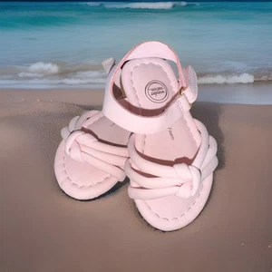 Baby Girls Knot Memory Foam Sandals Pink Size 3 - Picture 1 of 11