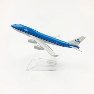 Modellino Aereo Diecast 1:400 Boeing 747 KLM Royal Dutch Airlines 16cm Collezion - Foto 1 di 4